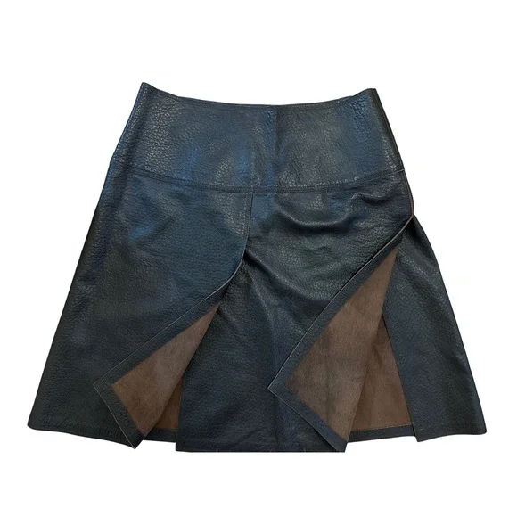 Y2K vintage Charle Nolan 100% Leather Skirt - Picture 5 of 8